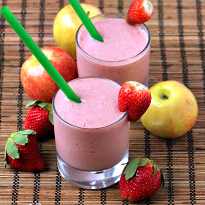 Apple juice strawberry banana greek yogurt agave